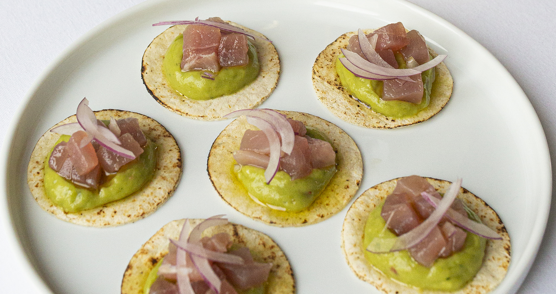 Fatty (bluefin) tuna tostadas, guacamole mousse