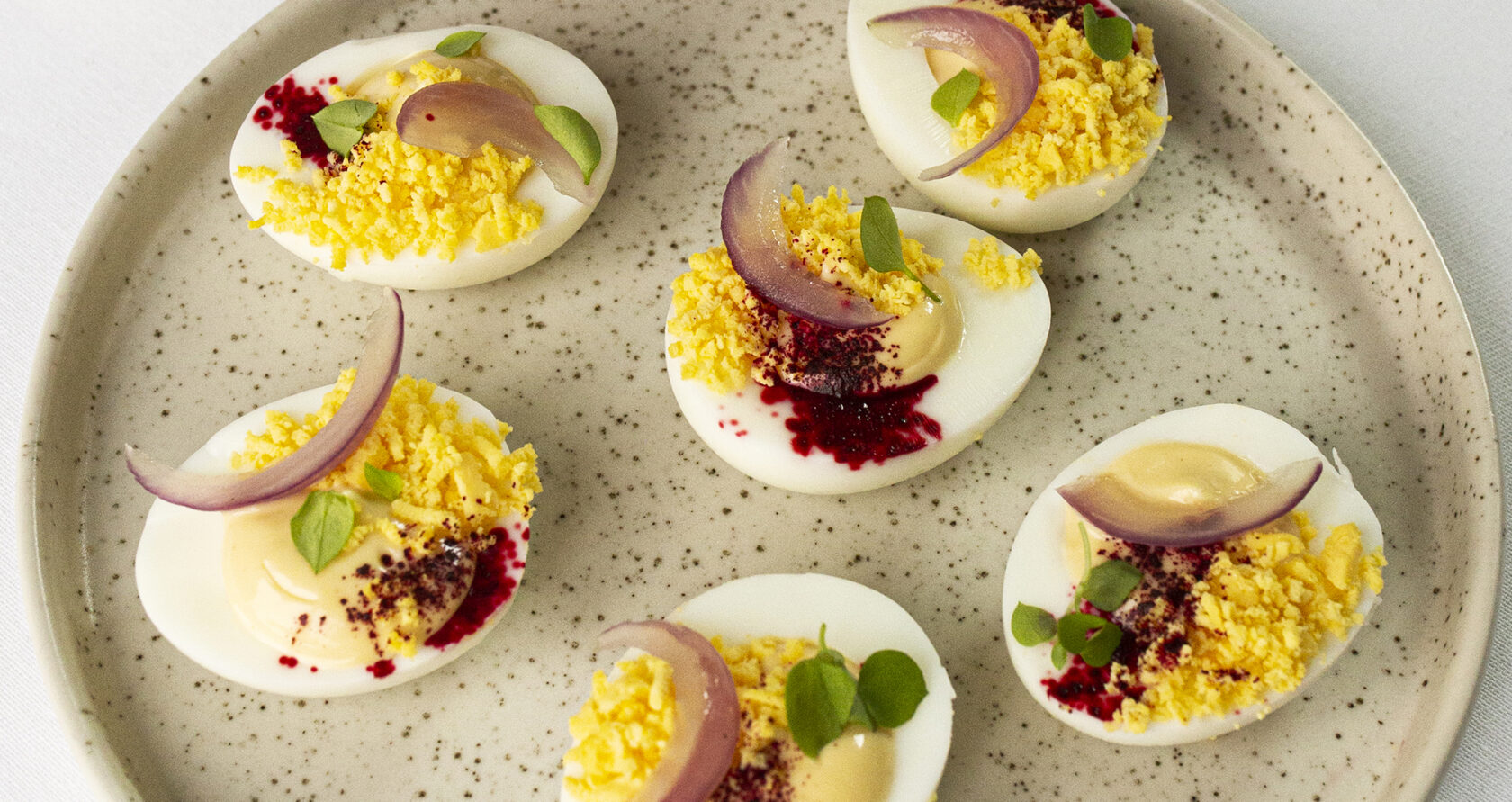 Eggs mimosa with hibiscus G.H.Mumm