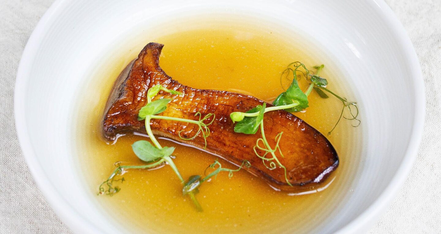 Grilled king oyster mushrooms G.H.Mumm