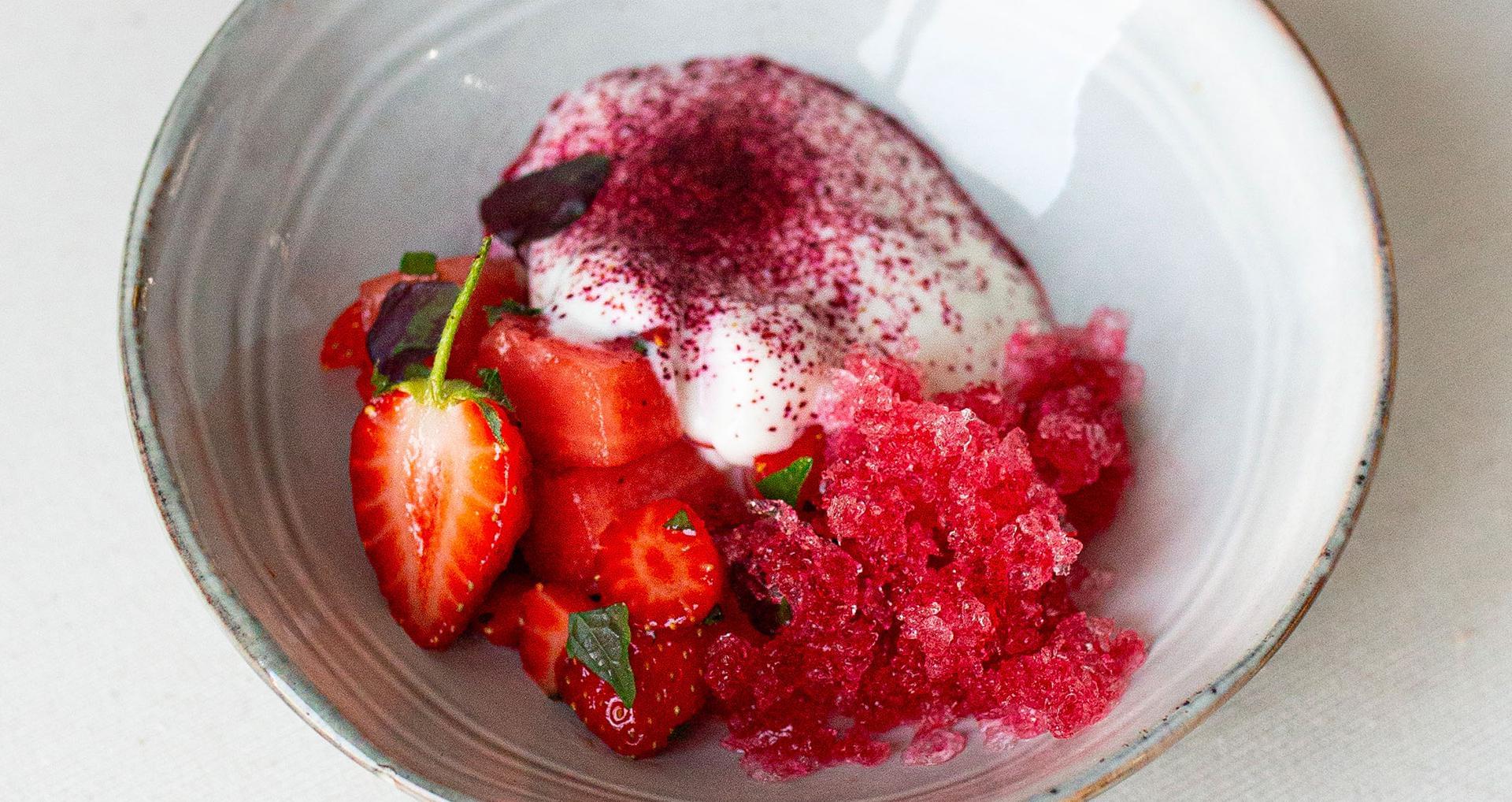 sandía y fresas mumm