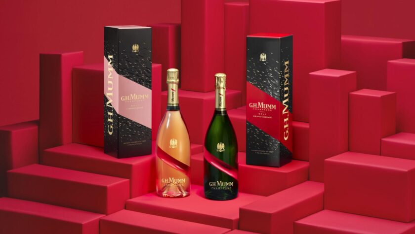 toast with mumm rose and grand cordon