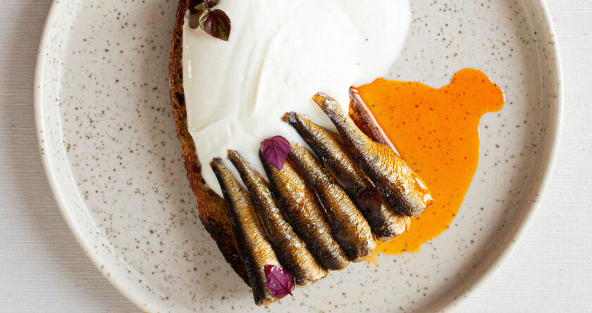 Home Made Labneh, Chorizo oil and Sardines in Oil, Recipe taste explorer landscape