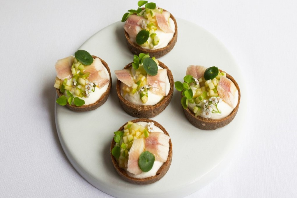 Mumm Ice Xtra Buckwheat, smoked eel & celery tartlet