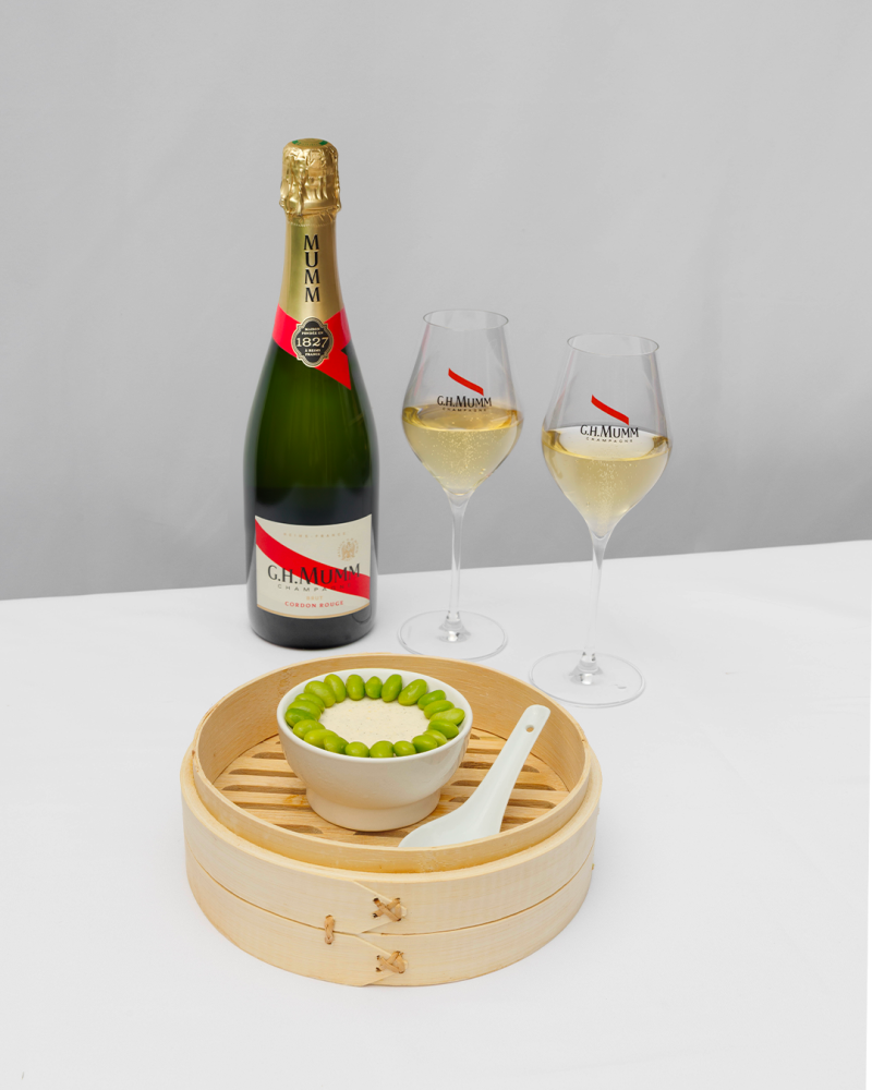 White miso chawanmushi & edamame