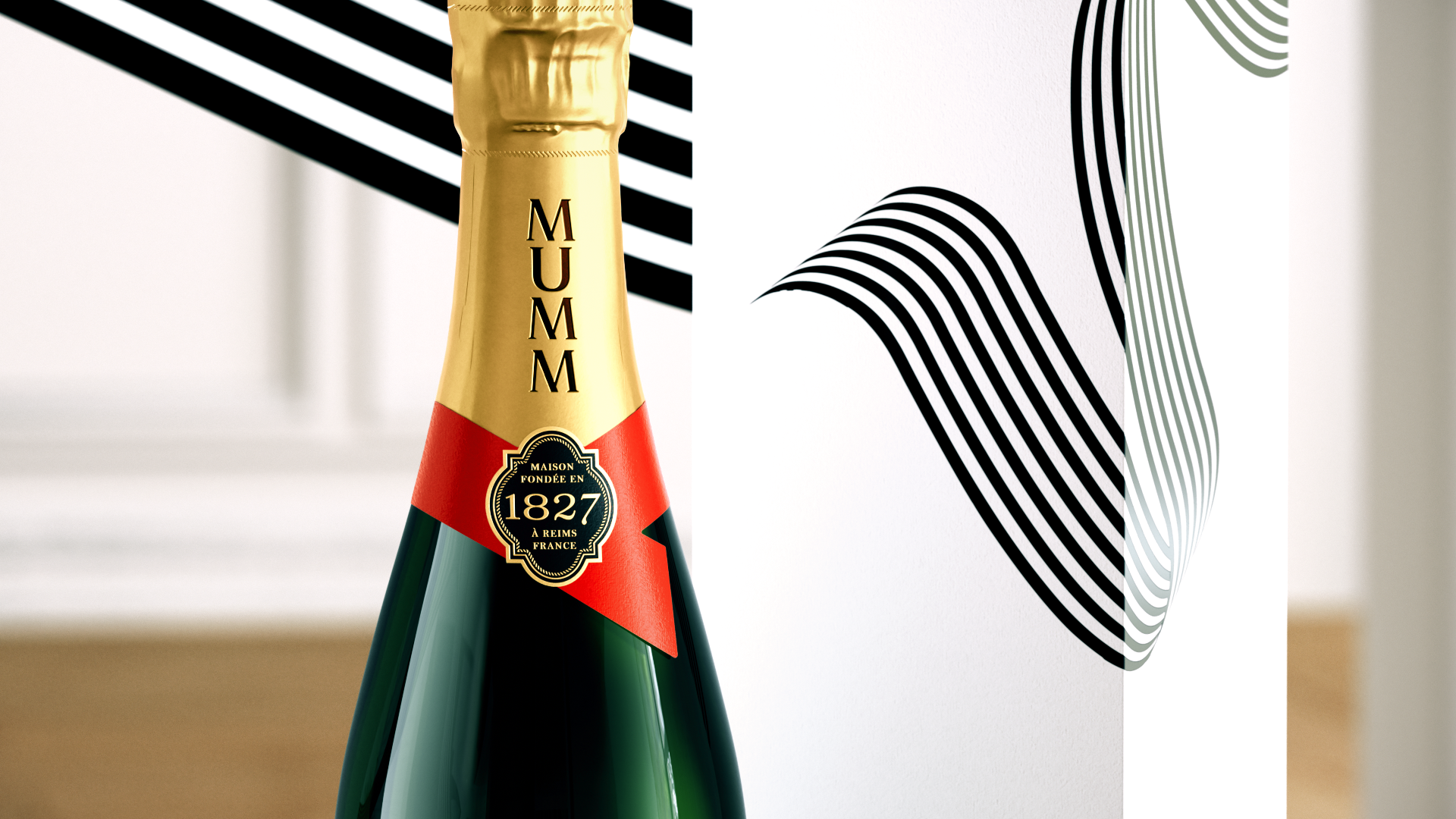 codes Mumm - graphiques Anamorphée Cordon Rouge