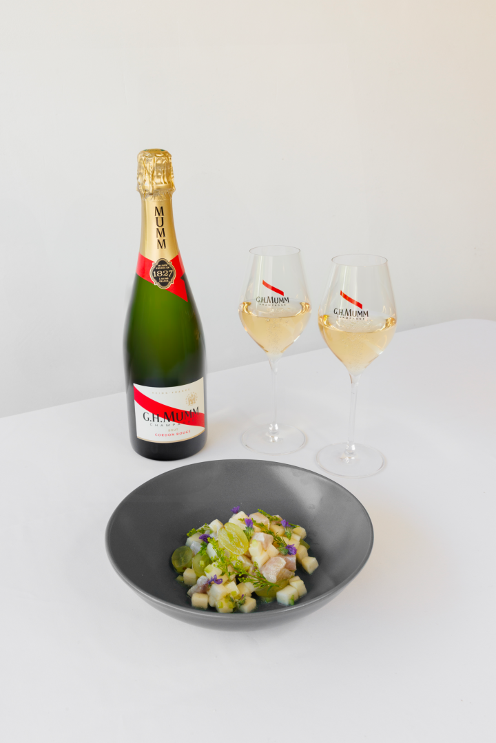 Ceviche kinglipap, mumm cordon rouge