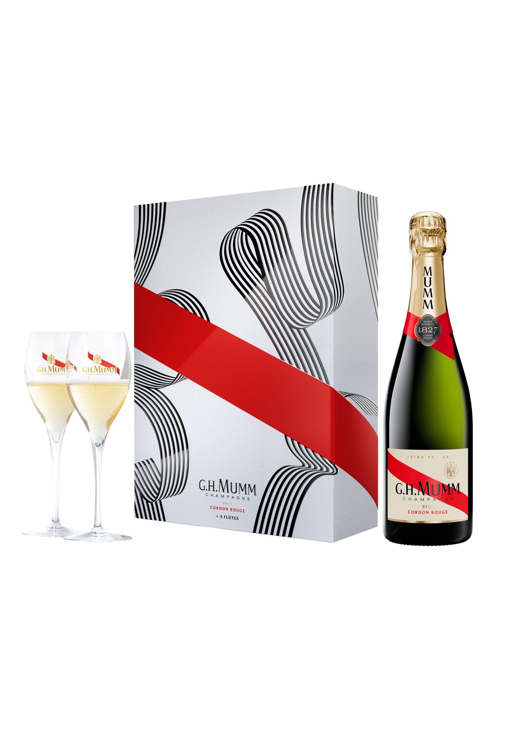 G.H. Mumm Cordon Rouge 750ml 2本セット Caja de regalo Cordon Rouge 2 copas – G.H.Mumm