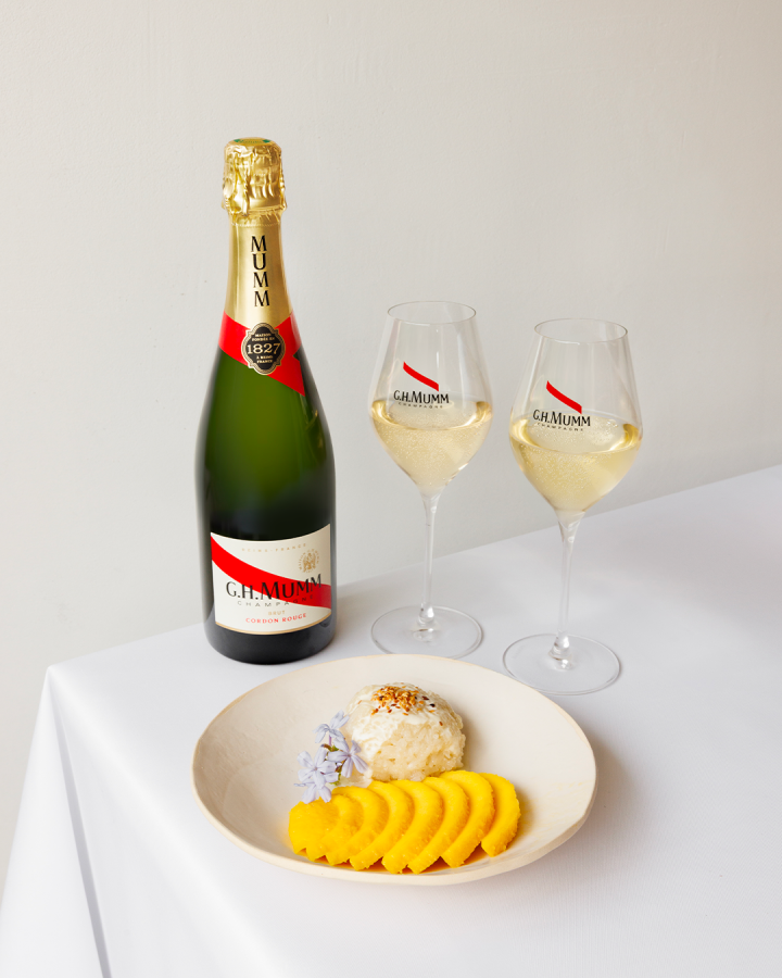 Mango sticky rice - dessert Mumm Cordon Rouge pairing