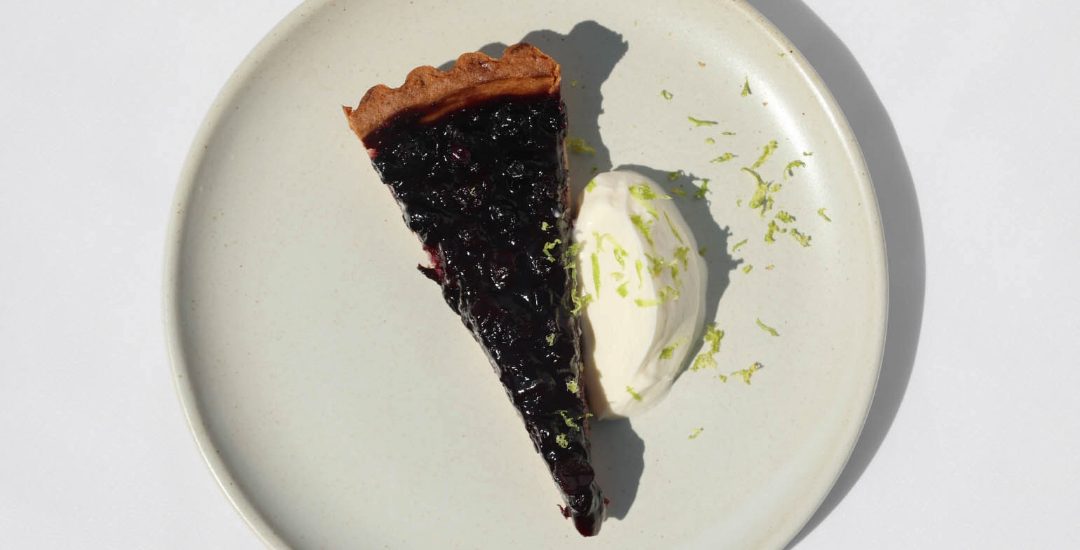 blueberry tart with crème fraiche - pairing Cordon Rouge - dessert