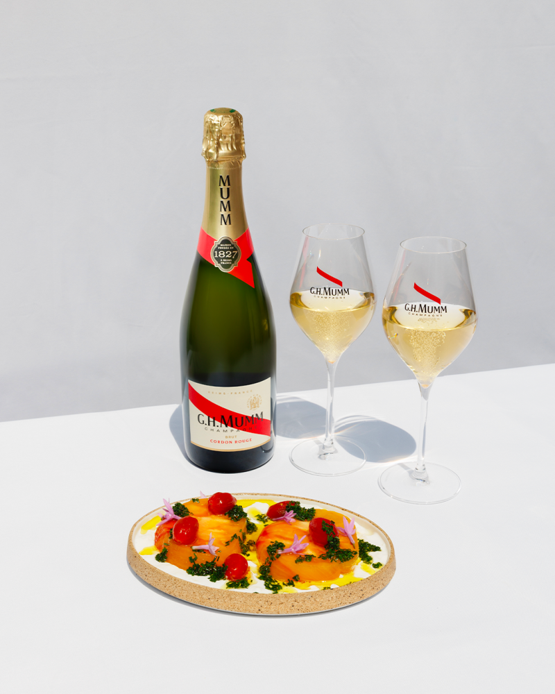 Heirloom tomatoes, fresh cherries & ricotta whipped with basil oil